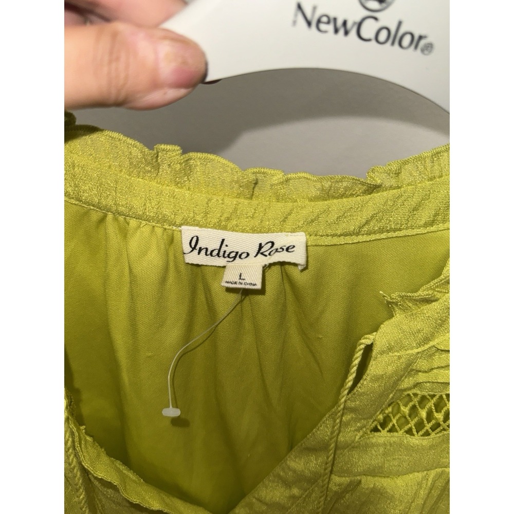 Indigo Rose lime green midi dress L(with imperfections) read description - Picture 5 of 16